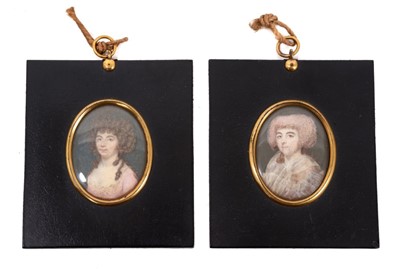 Lot 785 - Pair of 18th century portrait miniatures on ivory