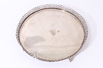 Lot 322 - 19th century Continental white metal salver, possibly Portuguese.