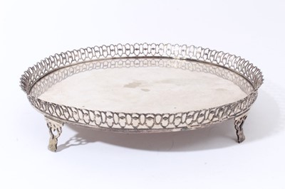 Lot 322 - 19th century Continental white metal salver, possibly Portuguese.