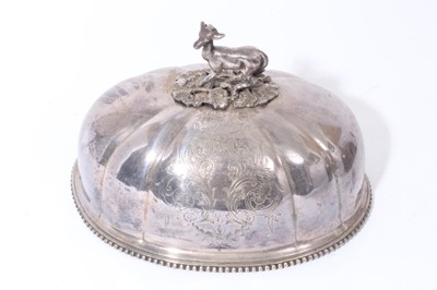 Lot 321 - Three silver plated meat covers