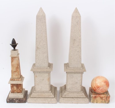 Lot 778 - 19th / 20th century reeded obelisk with urn mount