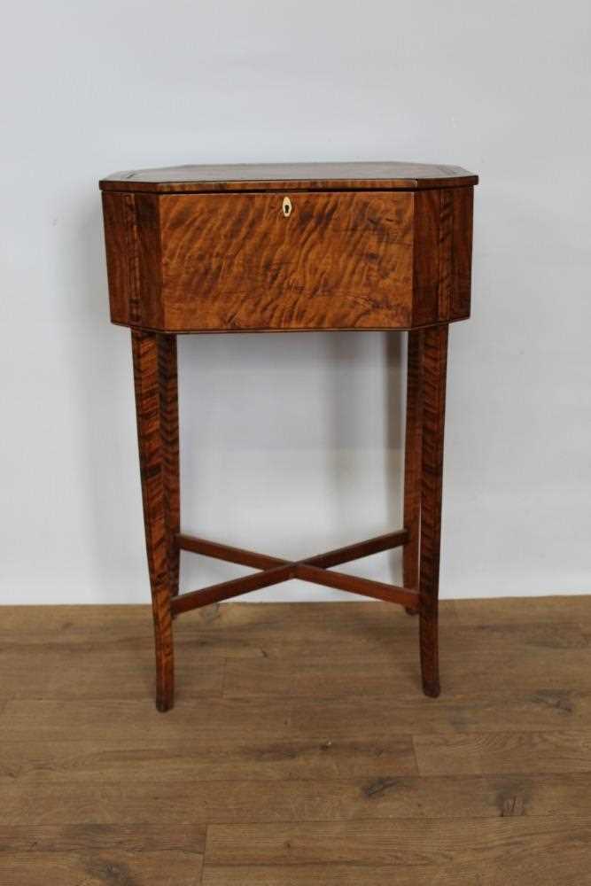Lot 1432 - George III satinwood needlework table of