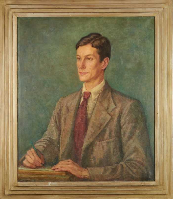 Lot 961 - L. Walpole, 1930s oil on canvas - portrait of a young man at his work, signed, 
90cm x 75cm, in painted frame