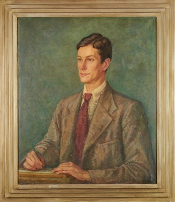 Lot 961 - L. Walpole, 1930s oil on canvas - portrait of a young man at his work, signed, 
90cm x 75cm, in painted frame