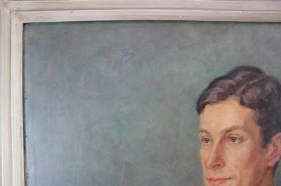 Lot 961 - L. Walpole, 1930s oil on canvas - portrait of a young man at his work, signed, 
90cm x 75cm, in painted frame