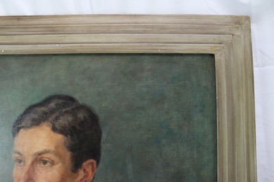 Lot 961 - L. Walpole, 1930s oil on canvas - portrait of a young man at his work, signed, 
90cm x 75cm, in painted frame