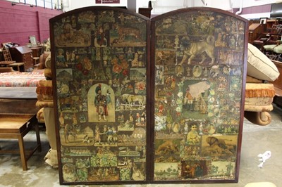 Lot 1018 - Victorian two fold decoupage screen