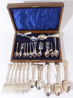 Lot 365 - Collection of Georgian and later silver cutlery