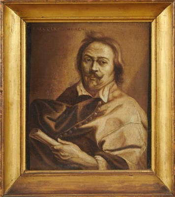 Lot 284 - Manner of Jacob Jordaens (1593-1678), oil on canvas laid on board, self 
portrait, inscribed verso, 22cm x 19cm, in gilt frame