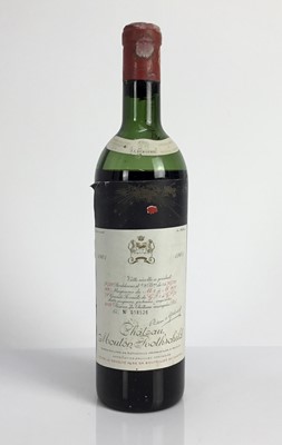 Lot 50 - Wine - one bottle, Chateau Mouton Rothschild 1961