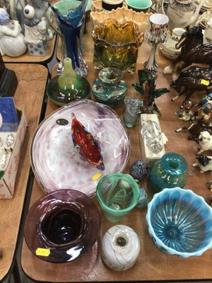 Lot 399 - Group of Art Glass to include three Mdina vases, Kosta Boda vase and other glassware.