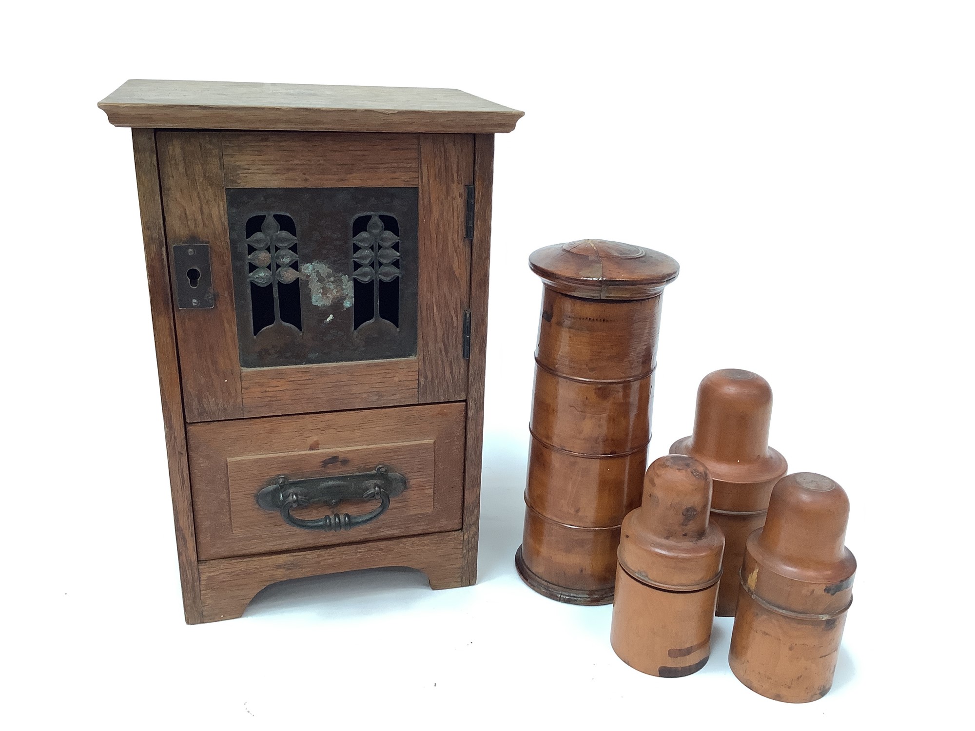 Lot 2594 Edwardian oak smokers together