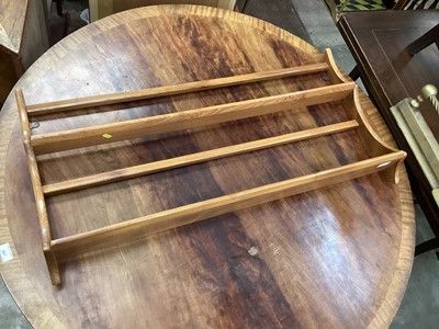 Lot 960 - Ercol hanging plate rack, 96cm wide, 50cm high