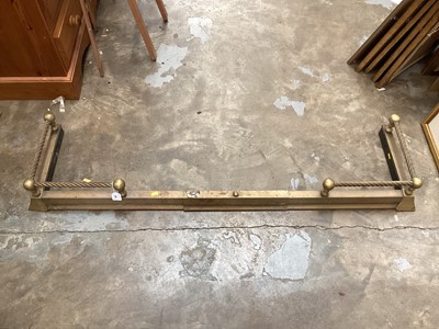 Lot 963 - Victorian brass fender, 142cm wide