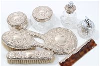 Lot 565 - Victorian-style embossed Silverer table set,...