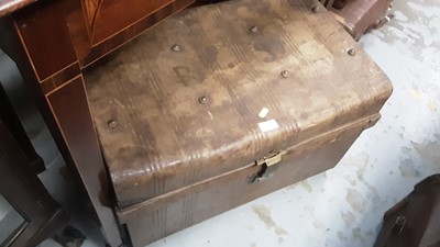 Lot 970 - Antique style Metal Chest Trunk With another