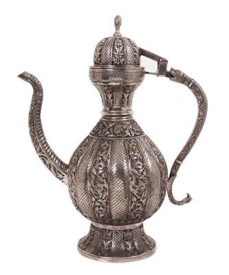 Lot 842 - 19th century Kutch Mogul style silvered ewer