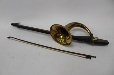 Lot 2326 - Mahogany and Brass Phono fiddle by A. T. Howson, London