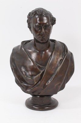 Lot 821 - Edward William Wyon (1811-1885) bronze portrait bust of Robert Stephenson