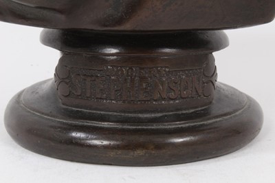 Lot 821 - Edward William Wyon (1811-1885) bronze portrait bust of Robert Stephenson