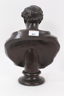 Lot 821 - Edward William Wyon (1811-1885) bronze portrait bust of Robert Stephenson