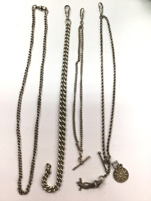 Lot 759 - Four silver watch/fob chains