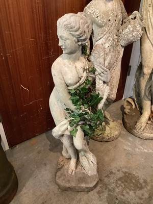 Lot 1043 - Concrete garden statue of a female, 91cm high
