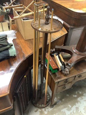 Lot 608 - Snooker table light together with cue's and stand and other snooker accessories