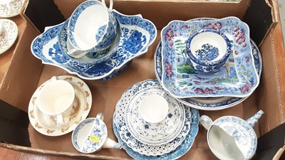 Lot 1262 - Group of 19th century and later English blue and white transfer printed ceramics to include Caughley, Meissen and other pieces