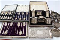 Lot 588 - Silverer six piece cruet set with faceted...