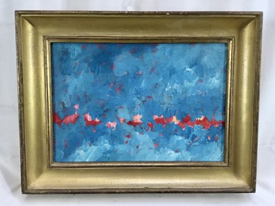 Lot 16 - Jeremy Houghton (b. 1974) oil on board - flamingos, signed and dated 2010 verso, 34cm x 23.5cm, framed