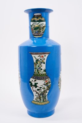 Lot 69 - Chinese Kangxi style porcelain rouleau vase
