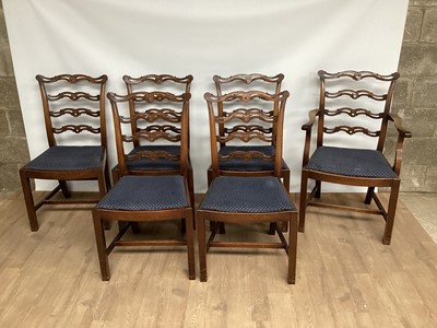 Lot 1069 - Set of six George III style dining chairs