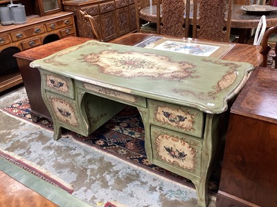 Lot 1154 - Continental polychrome painted desk