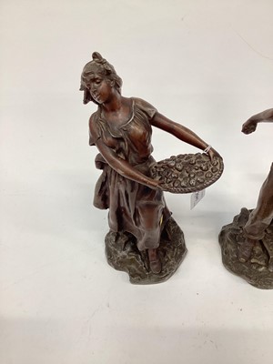 Lot 2641 - Pair of spelter figures