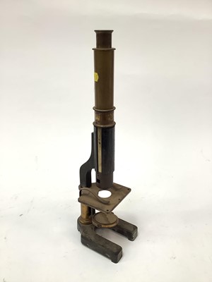 Lot 2591 - Murray and Heath lacquered brass microscope