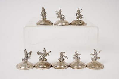 Lot 382 - Set of eight Siamese Sterling silver menu holders