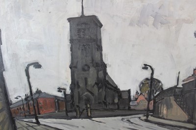 Lot 1042 - Douglas Pittuck (1911-1993), oil on board, Church in Darlington