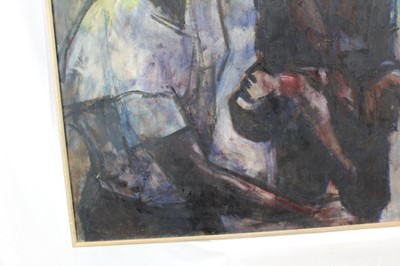 Lot 98 - Douglas Pittuck (1911-1993) oil on board ‘Tragedy’ (from his apartheid series)
