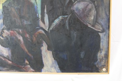 Lot 1043 - Douglas Pittuck (1911-1993) oil on board ‘Tragedy’ (from his apartheid series)