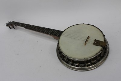 Lot 2354 - John Grey five string 'tea-tray' banjo