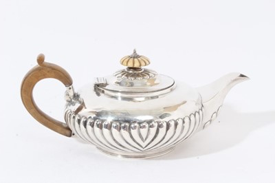 Lot 276 - George IV Emes & Barnard melon form teapot