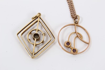 Lot 257 - Three Edwardian gold pendants