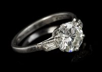 Lot 605 - Art Deco diamond single stone ring, the...