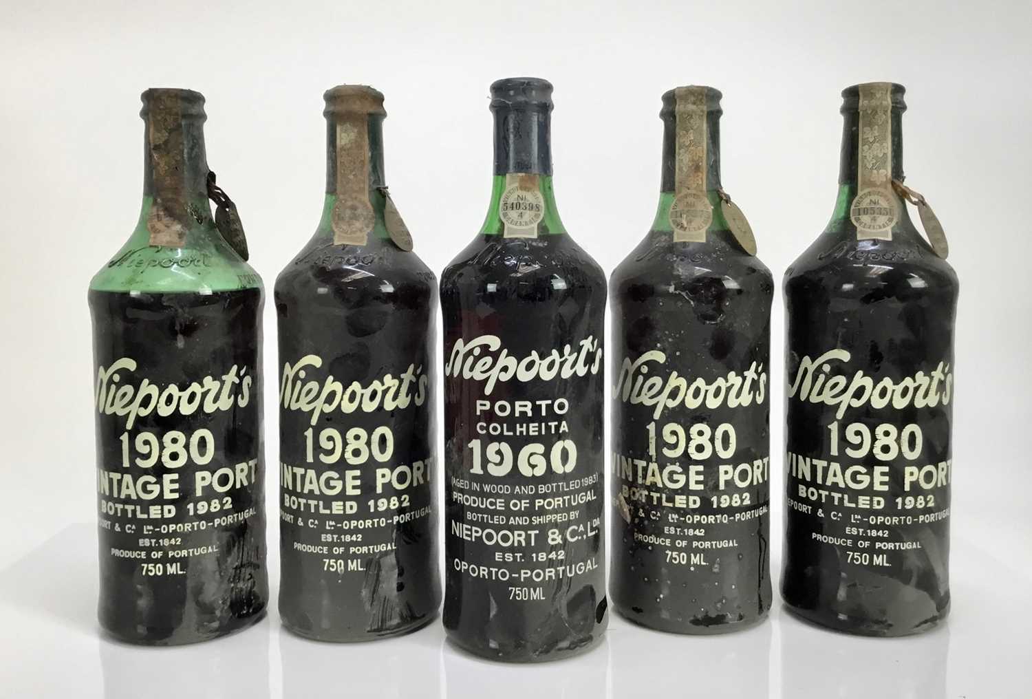 Lot 39 - Port - five bottles, Niepoort's 1960 (1) and 1980 (4)