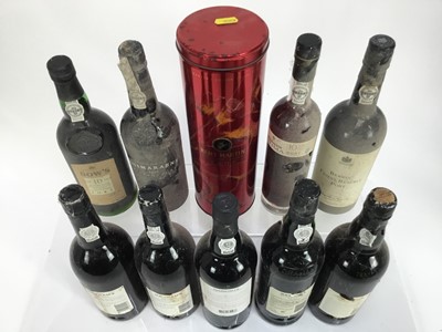 Lot 42 - Port - nine bottles, to include Graham's Malvedos 1984, Churchill's LBV 1999, Guimaraens 1978 and others, together with a bottle of Remy Martin V.S.O.P in tin case (10 bottles in total)