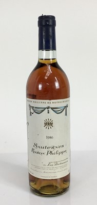 Lot 76 - Sauternes - one bottle, Baron Philippe De Rothschild 1986