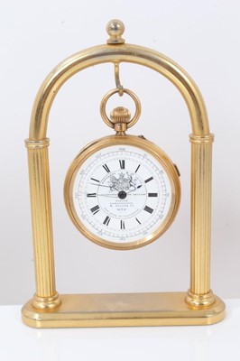 Lot 275 - 18ct gold cased chronograph pocket watch by Matheson & Co, Leith, on stand