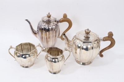 Lot 279 - 1960s silver four piece tea and coffee set