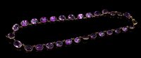 Lot 608 - Victorian amethyst riviere necklace, with...